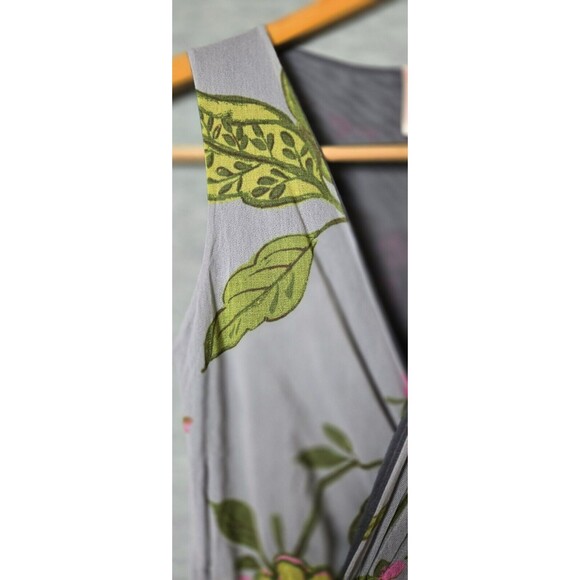 Sweat Pea Womens Hi-Low Floral Maxi Dress Sleeveless Faux Wrap Gray Size Medium - Picture 11 of 12